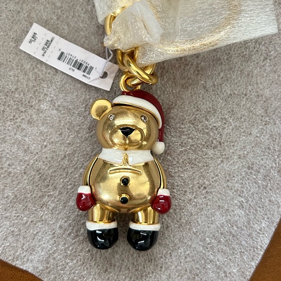 Coach Santa Bear Bag Charm - Picture 2 of 9
